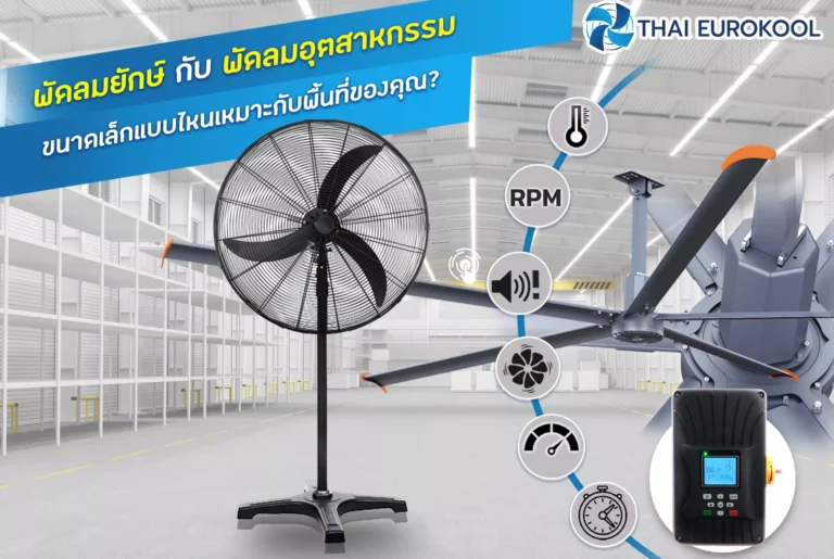 พัดลมยักษ์ กับ พัดลมอุตสาหกรรมขนาดเล็กแบบไหนเหมาะกับพื้นที่ของคุณ?