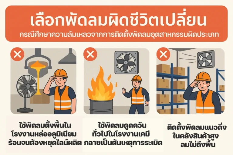 กรณีศึกษาความล้มเหลวจากการติดตั้งพัดลม