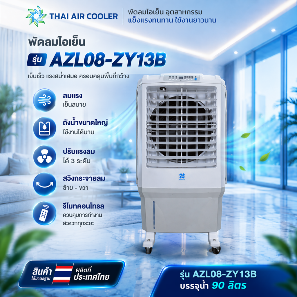 พัดลมไอเย็น AZL08-ZY13B ขนาด 22 นิ้ว