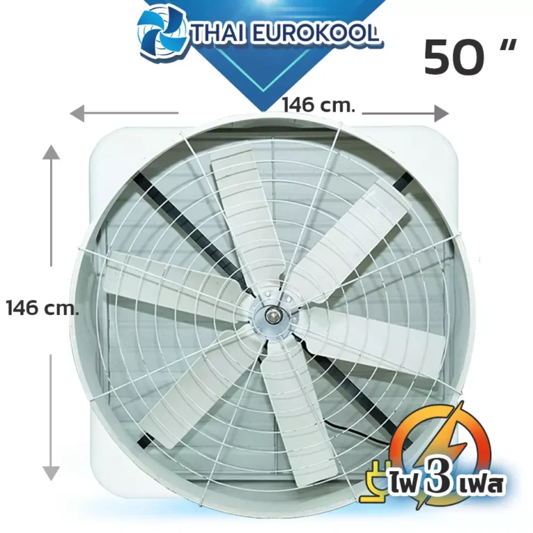 พัดลมอุตสาหกรรม Fiber Glass รุ่น HDF/B1460S-6 ขนาด 50 นิ้ว