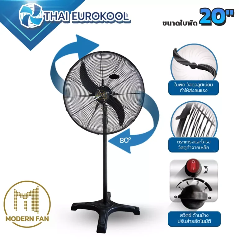 พัดลมอุตสาหกรรม 20 นิ้ว ตั้งพื้น