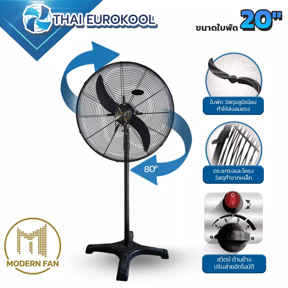 พัดลมอุตสาหกรรม 20 นิ้ว ตั้งพื้น