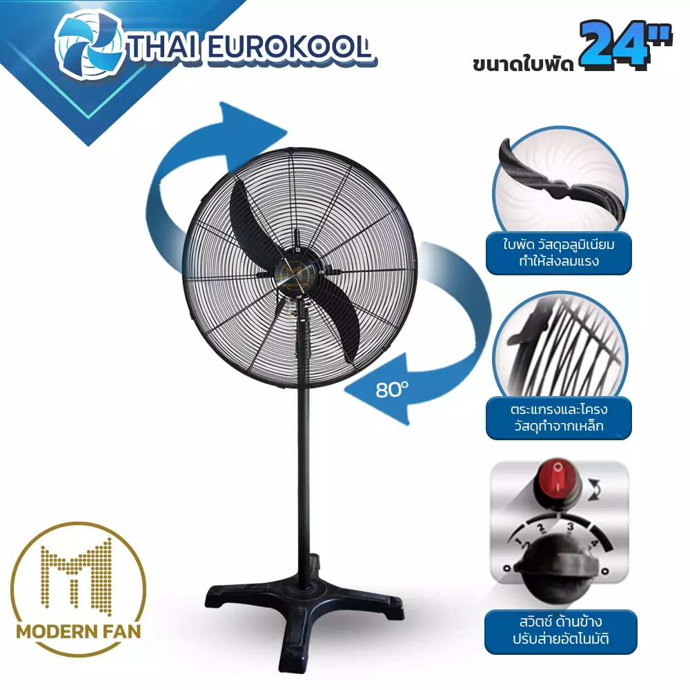 พัดลมอุตสาหกรรม 24 นิ้ว ตั้งพื้น