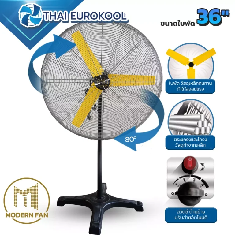 พัดลมอุตสาหกรรม 36 นิ้ว ตั้งพื้น