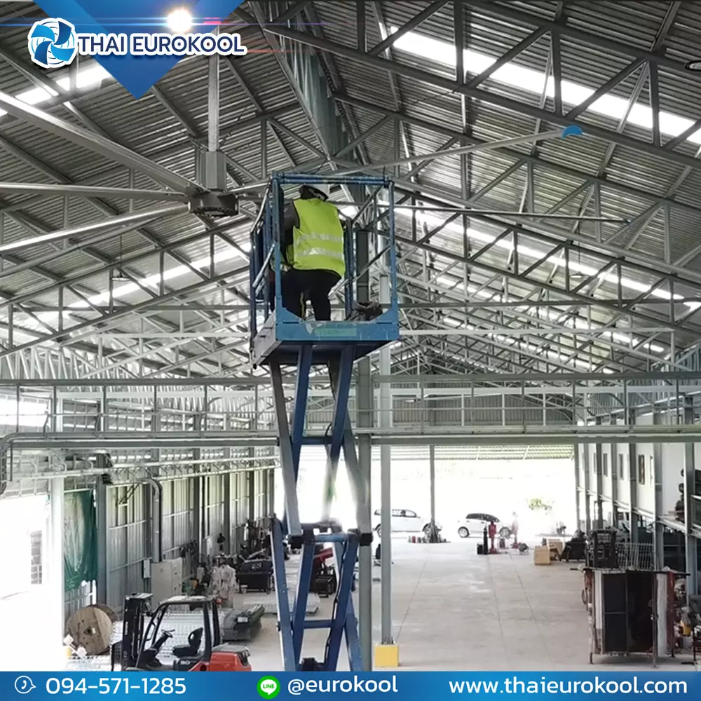 พัดลมยักษ์เพดาน EP370 ขนาด 3.7 เมตร