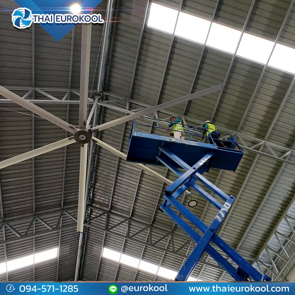 พัดลมยักษ์เพดาน EP370 ขนาด 3.7 เมตร