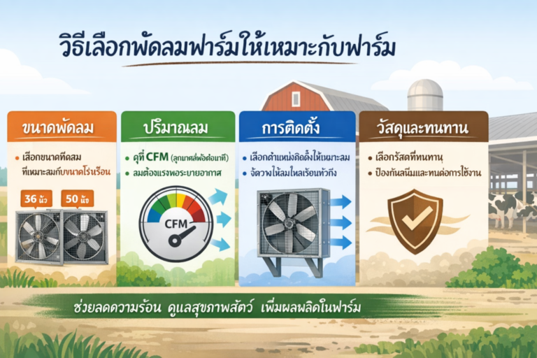 วิธีเลือกพัดลมฟาร์มให้เหมาะกับฟาร์ม