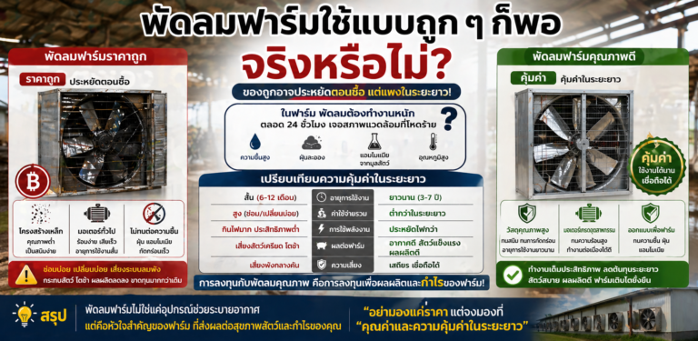 พัดลมฟาร์มใช้แบบถูก ๆ ก็พอ จริงหรือไม่