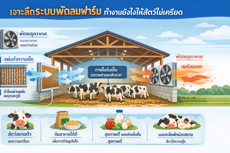 เจาะลึกระบบพัดลมฟาร์ม ทำงานยังไงให้สัตว์ไม่เครียด