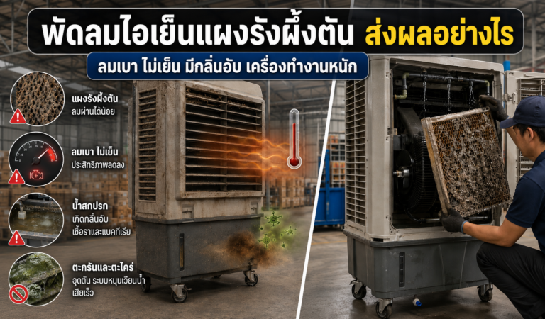 พัดลมไอเย็นแผงรังผึ้งตัน ส่งผลอย่างไร
